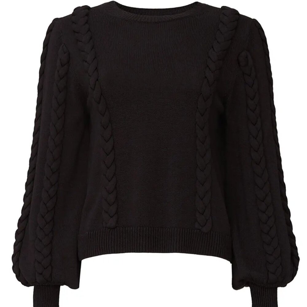 Joie Sweater - Women’s Medium Black - Knit Crewneck Long Sleeved - Picture 3 of 12